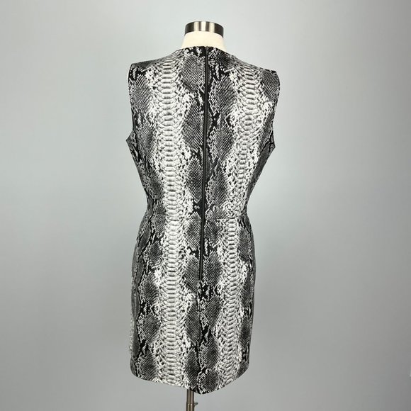 French Connection Womens Elias Reptile Dress Gray Snake Print Sleeveless size 12 - Picture 8 of 14